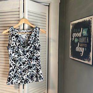 Multicolored drape neck sleeveless top from Calvin Klein EUC